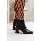 Boto Smooth Women's Heeled Boots Made Of Eco Leather Insulated Black Milisea | Shoptok.si