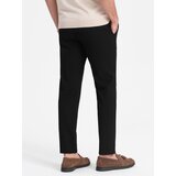 Ombre Spodnie męskie eleganckie chino o klasycznym kroju - czarne | Shoptok.si