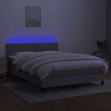  Box spring s madracem LED svjetlosivi 140x200 cm tkanina | shoptok.hr
