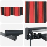 Ročno senčilo s LED-ji Oranžna in Črna 2,5 x 2 m, (5000204792) | Shoptok.si