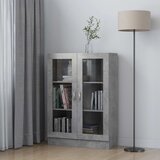 vidaXL Vitrina betonsko siva 82,5x30,5x115 cm iverna plošča, (20771722) Cene