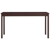 Maison Chic Jedilna miza - Kuhinjska miza - Jedilni stol temno rjava 140x70x73 cm borovina, (21715338) | Shoptok.si