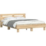  Okvir za krevet s uzglavljem i LED boja hrasta 140x200 cm | shoptok.hr