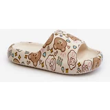 Kesi Children's light slippers with teddy bear, beige Evitrapa