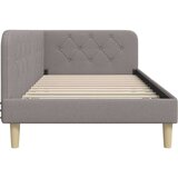 vidaXL Kotna postelja z vzglavjem Taupe 90 x 200 cm blago | Shoptok.si