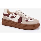 Boto Women's Platform Sneakers With Patches Beige Lincidi | Shoptok.si
