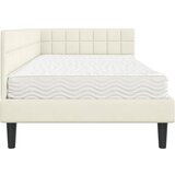  Kutni krevetni okvir s madracem Krema 90 x 190 cm Baršun | shoptok.hr