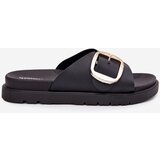 Boto Ladies Platform Sandals With Gold Buckle Black Jovira | Shoptok.si