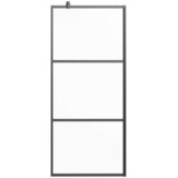 Pregrada za tuš 80 x 195 cm s mutnim staklom ESG crna | shoptok.hr