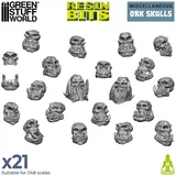 3D Printed Ork Skulls Set | 3D štampani ork lobanje set (21 kom, 1:48 razmera)