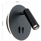 Orion WA 2-1467 - LED zidna spot svetiljka LENNY LED/6W/230V + LED/3W crna | Eponuda.com