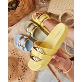 Resti Yellow women's slippers with gold ornament Serina - Footwear | Shoptok.si