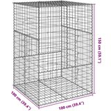  Gabionska košara s poklopcem 100x100x150 cm pocinčano željezo | Eponuda.com