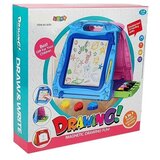 Dvostrana ploča za crtanje sa magnetima i ladicom - plavo/roza/zelena | Shoptok.si