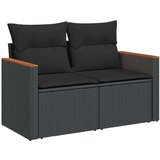  9-dijelni set vrtnih sofa s jastucima crni od poliratana | shoptok.hr
