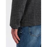Ombre Men's jacquard jacket in delicate check - black | ePonuda.com