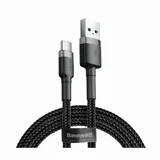 Kabel USB A-C 2m 2A Cafule siv+črn