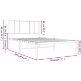  Metalni okvir za krevet s uzglavljem bijeli 100x200 cm | shoptok.hr