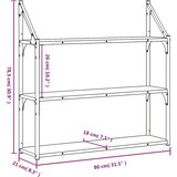  Zidna polica s 3 razine dimljenog hrasta 80x21x78,5 cm drvena | shoptok.hr