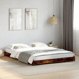 Maison Chic Posteljni okvir - Dvoposteljna postelja - Zakonska postelja dimljeni hrast 120x200 cm inž. les in kovina-J14238, (21767251) | Shoptok.si