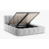Micadoni Home Svijetlo sivi tapecirani bračni krevet s prostorom za odlaganje s podnicom 200x200 cm Lupine – | shoptok.hr