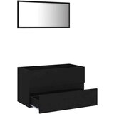 vidaXL 2-dijelni set kupaonskog namještaja od iverice crni | shoptok.hr