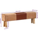  Gimnastička klupa smeđa 160 cm prava koža i masivno drvo manga | shoptok.hr