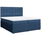 vidaXL Box spring postelja z vzmetnico modra 200x200 cm blago, (21309020) Cene