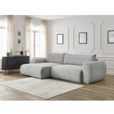 Bobochic Paris svetlo siva raztegljiva kotna sedežna garnitura iz rebrastega žameta (levi kot) lucien | Shoptok.si