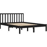  Posteljni okvir črn iz trdne borovine 140x190 cm, (20708190) | Shoptok.si