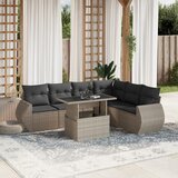 vidaXL 7-dijelni set vrtnih sofa svjetlosivi od poliratana | shoptok.hr