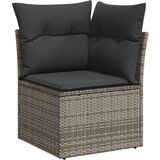 vidaXL 11-dijelni set vrtnih sofa poliratan i bagrem s jastucima sivi | shoptok.hr