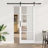  Klizna vrata 83 x 211 cm Masivna borovina i staklo Bijelo | shoptok.hr