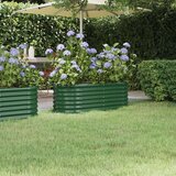 vidaXL Vrtna sadilica od čelika obloženog prahom 114x40x36 cm zelena | shoptok.hr