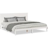 Maison Chic Daljši Posteljni Okvir - Dvoposteljna postelja brez vzmetnice bel 200x220 cm trden les, (22082640) | Shoptok.si