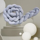 Baby Textil pletenica od pliša za krevetac Siva, 240cm