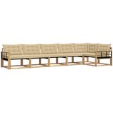  Set vanjskih sofa 6 kom. Bijela i bež Smeđa 406 x 168,5 x 73 cm | shoptok.hr