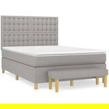  Box spring postelja z vzmetnico svetlo siva 140x200 cm blago, (20726687) | Shoptok.si