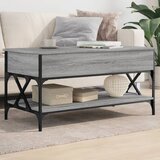 vidaXL Stolić za kavu siva boja hrasta 100x50x50 cm od drva i metala | shoptok.hr