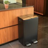 Spirella Mat črn jeklen koš za smeti 2x30 l za ločevanje odpadkov/s pedalom Aliya – | Shoptok.si
