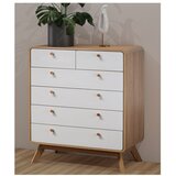 Støraa Bijela/u prirodnoj boji visoka komoda u dekoru hrasta 81x104 cm Caitlin – | shoptok.hr
