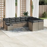 vidaXL 10-dijelni set vrtnih sofa od poliratana s jastucima sivi Cijene