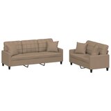  2-dijelni set sofa s jastucima boja cappuccina od umjetne kože | Eponuda.com
