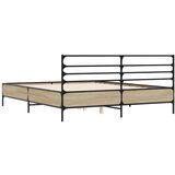  Okvir za krevet boja hrasta 160x200 cm konstruiran drvo i metal | shoptok.hr