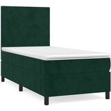 Box spring krevet s madracem tamnozeleni 100x200 cm baršunasti | shoptok.hr