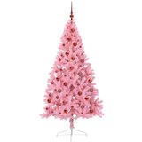 vidaXL Umjetna preddekorirana božićna jelka Roza 180 cm PVC | Shoptok.si