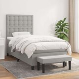  Box spring postelja z vzmetnico svetlo siva 90x200 cm blago, (20791055) Cene