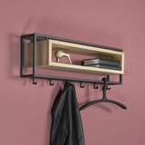 Spinder Design Crna/u prirodnoj boji metalna zidna vješalica s policom School – | shoptok.hr