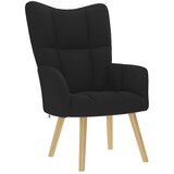  Stolica za opuštanje s tabureom od tkanine crna | shoptok.hr