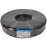 Logilink Telephone cable, flat, 4 wire, black,100 m,CM04